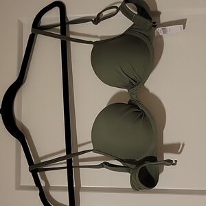 bathing suit top, olive green 32c